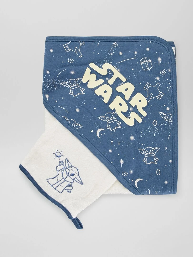 Cape de bain + gant de toilette 'Star Wars' Bleu/blanc