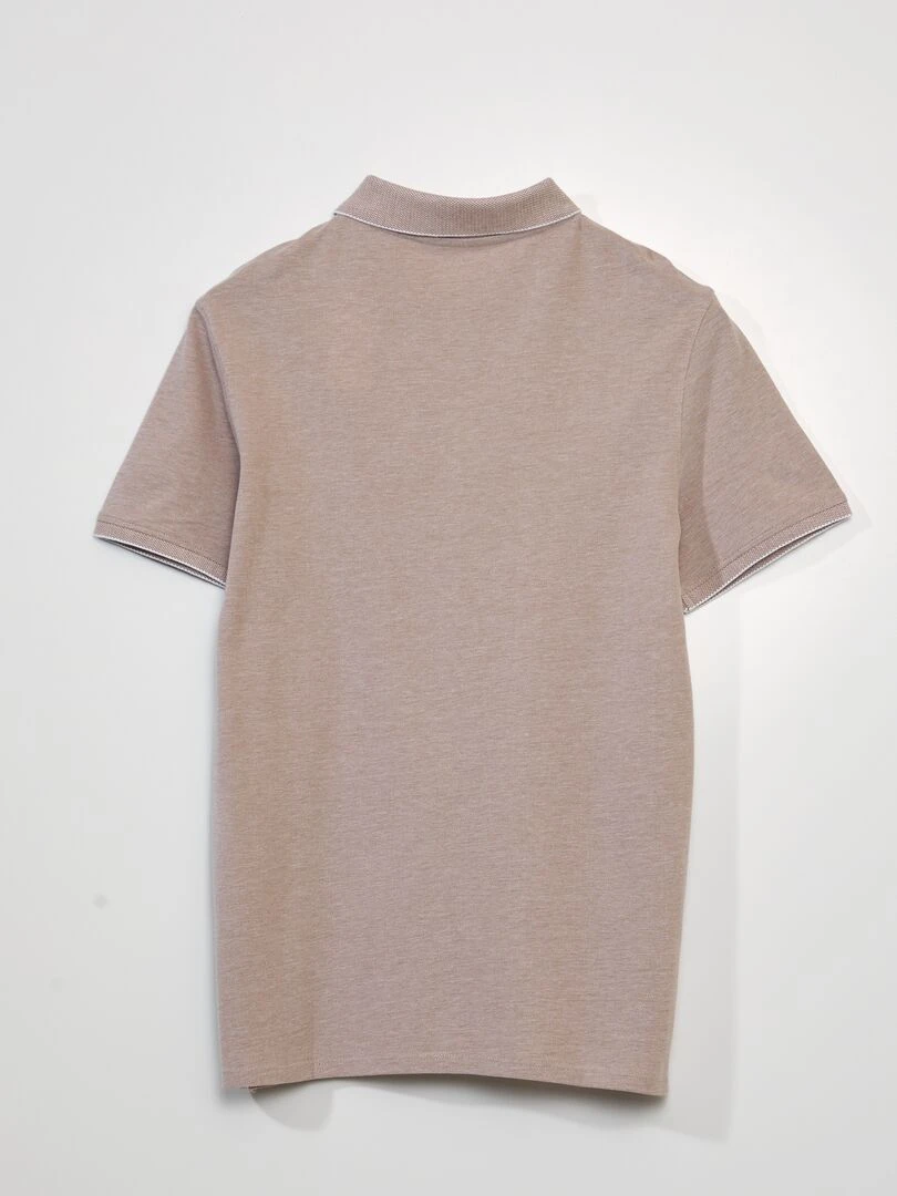 Polo en piqué de coton   Beige