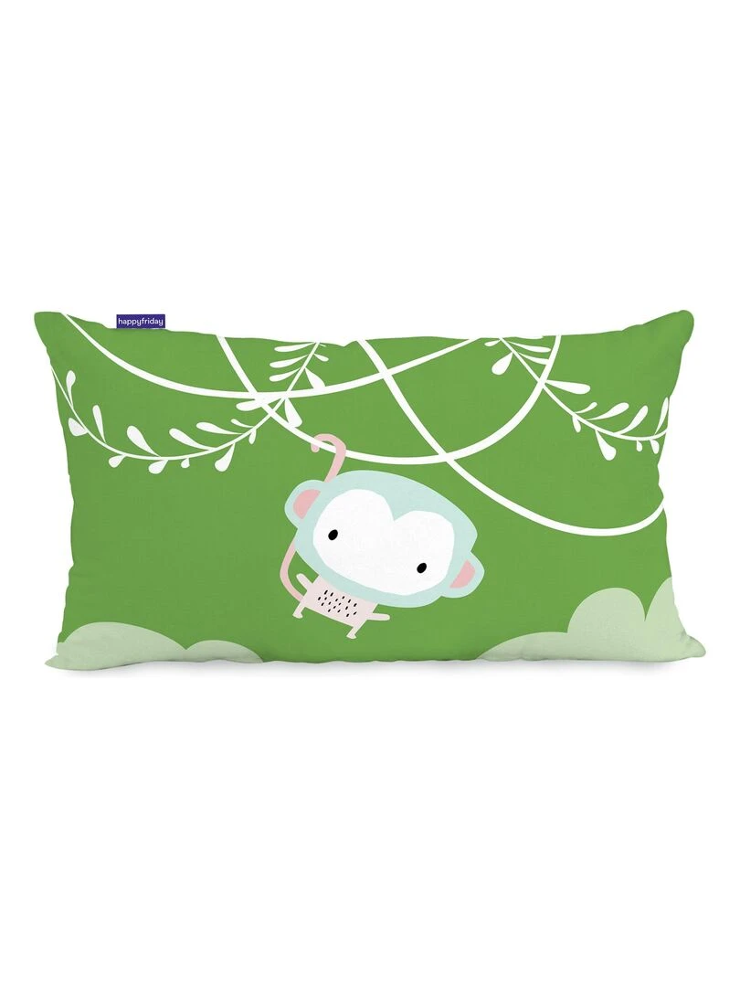 Housse de coussin Macaque "Happyfriday"   Blanc