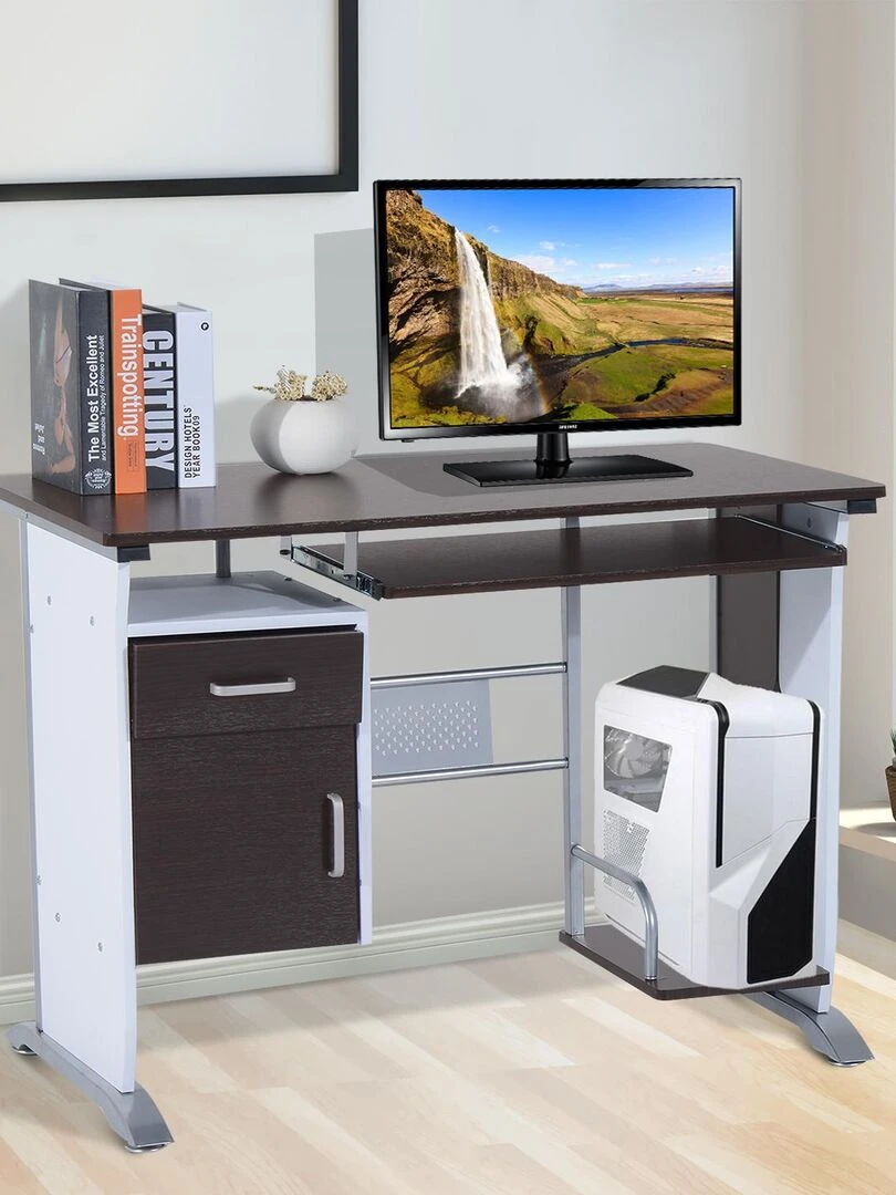Bureau informatique design MDF Marron