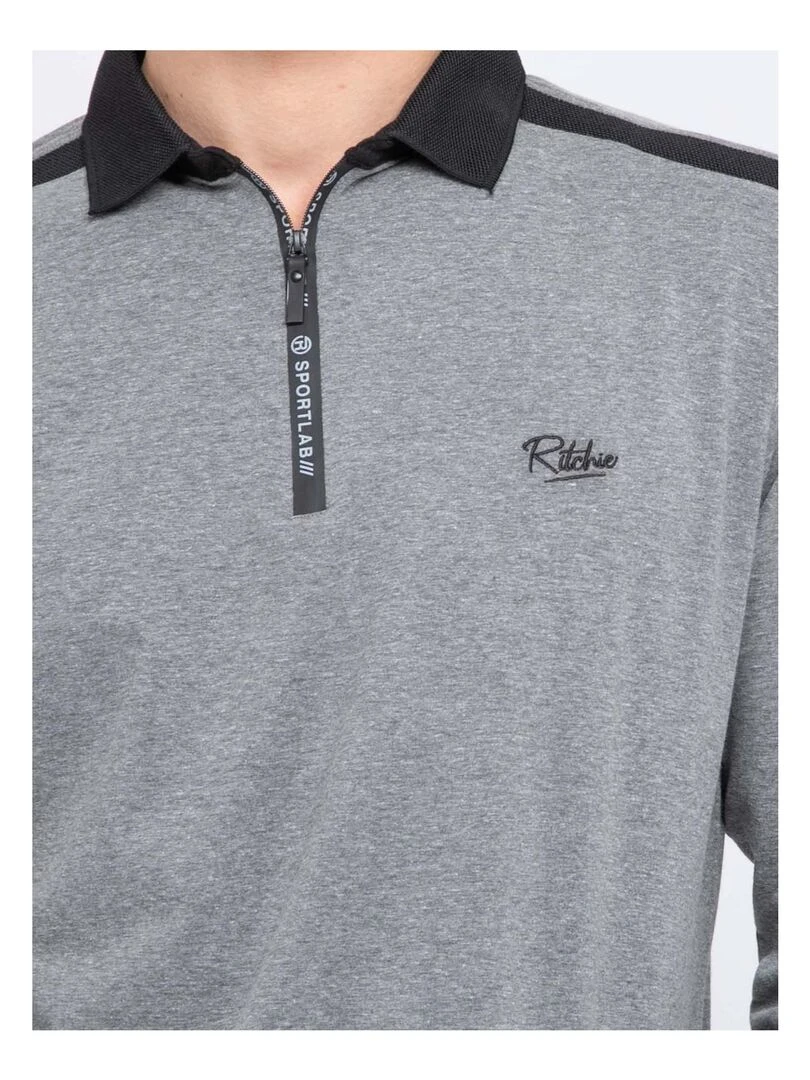 Polo manches longues PIBODI   Gris foncé