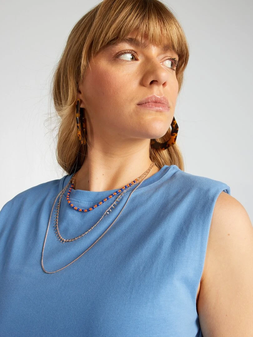 Robe courte à épaulettes   bleu