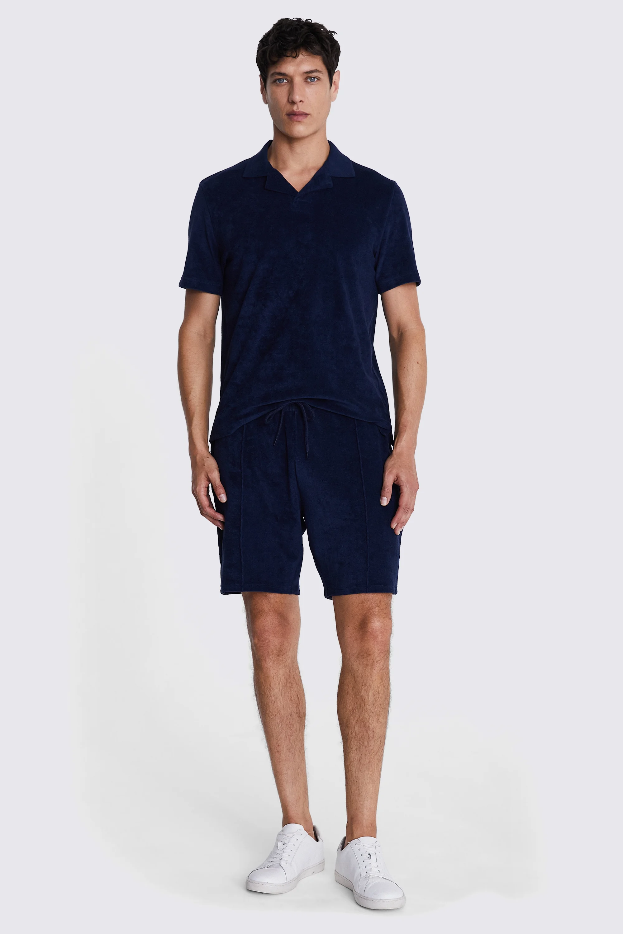 Navy Terry Towelling Shorts   Buy Online at Moss