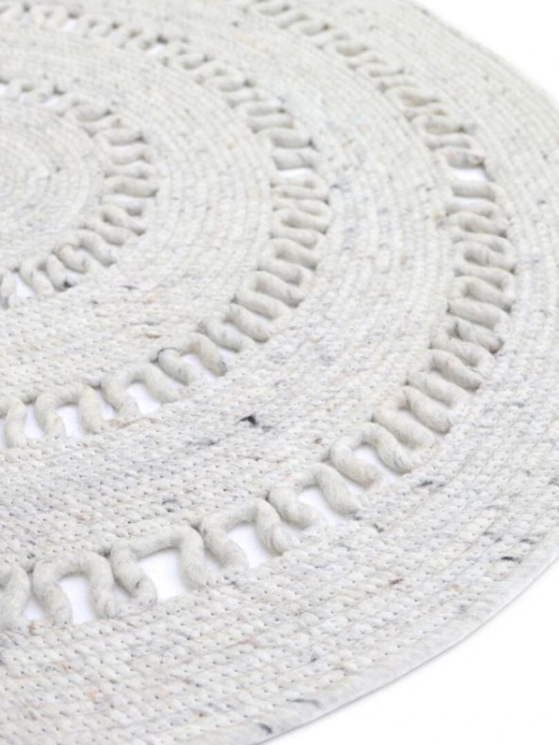 Tapis Rond Bibek Naturel (110 Cm) Ecru