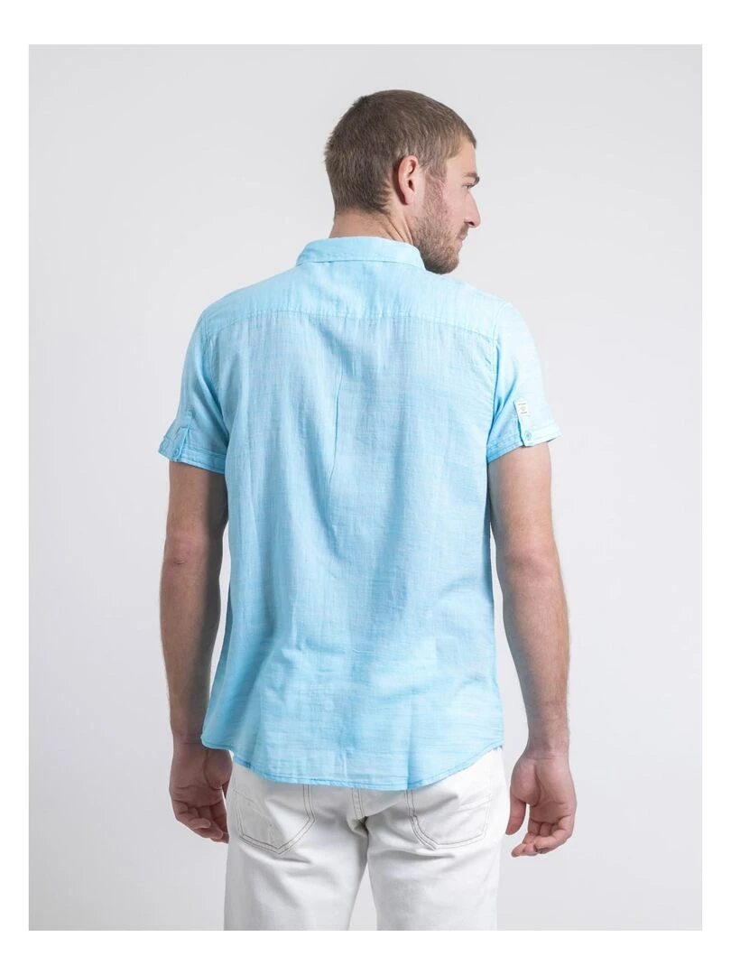 Chemise manches courtes DAPERMI   Bleu turquoise