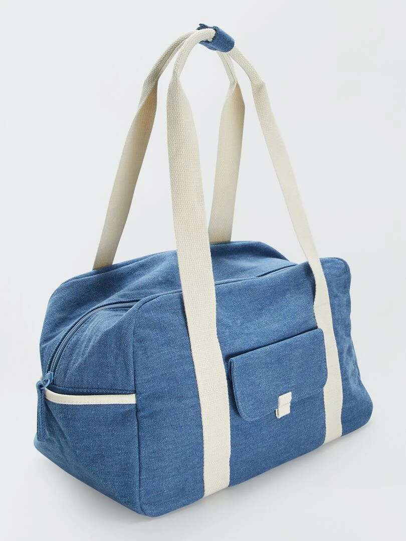 Sac de week end en jean Bleu
