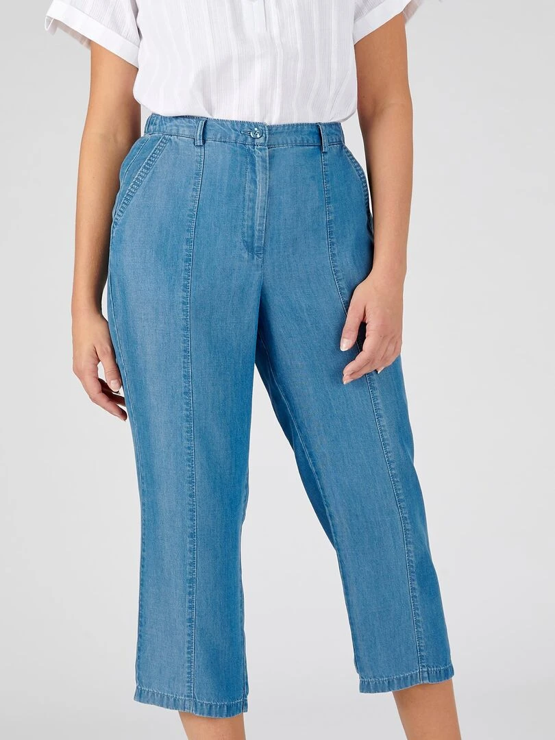Pantacourt fibres lyocell Tencel(TM)    Damart   Bleu
