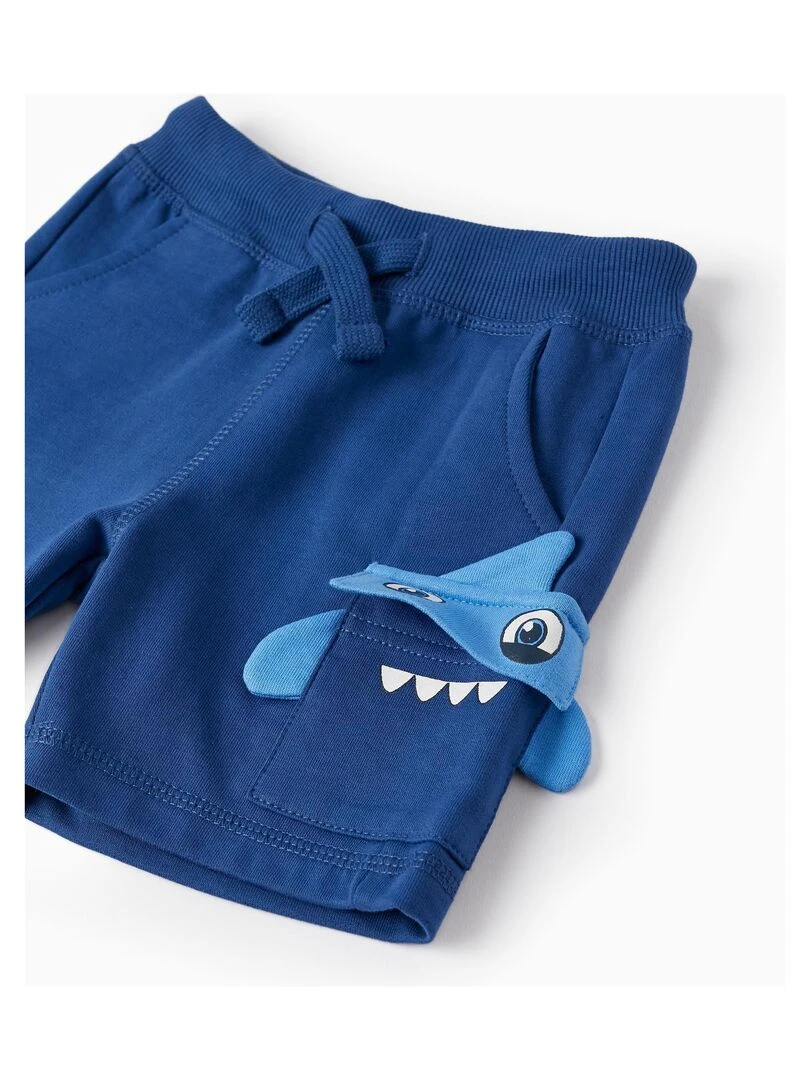 Short En Coton Pour Bébé Garçon 'Requin'   Bleu foncé