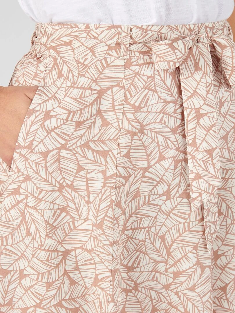 Jupe imprimée tissu fluide Damart Beige