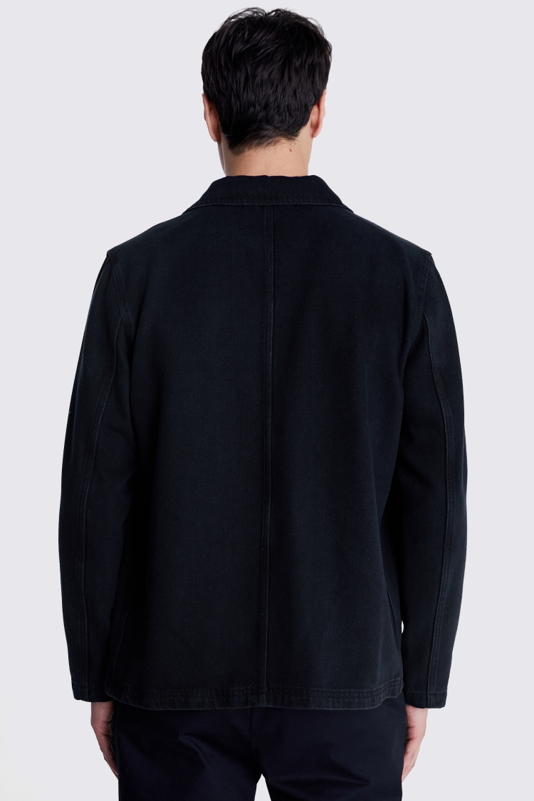 Navy Denim Three Pocket Shacket   Buy Online at Moss