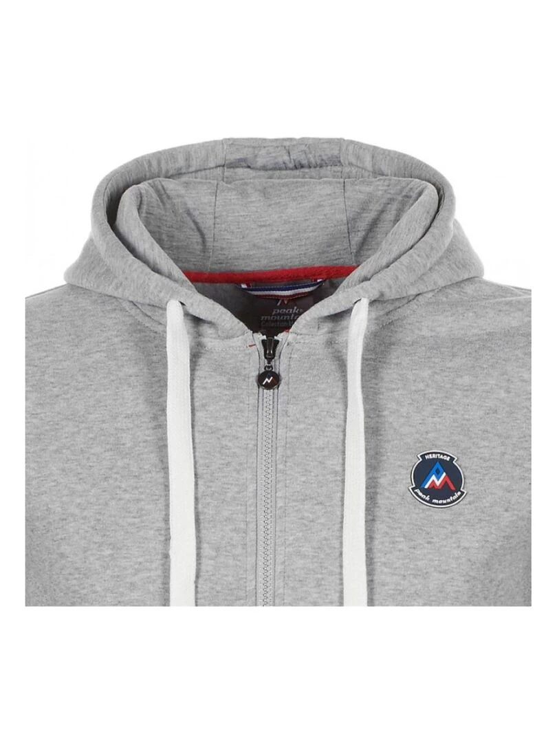 Sweat molleton zippé à capuche homme COPILOT   PEAK MOUNTAIN   Gris