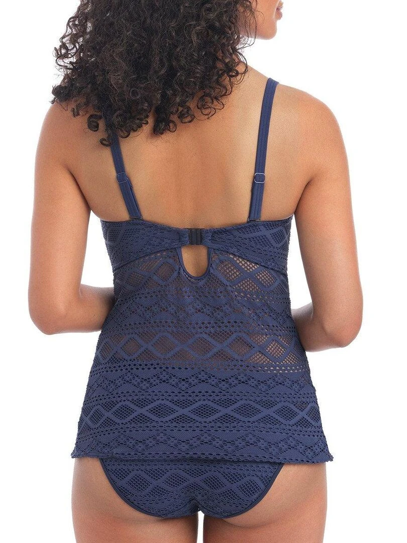 Haut de maillot tankini maille crochet à armatures Sundance   Bleu