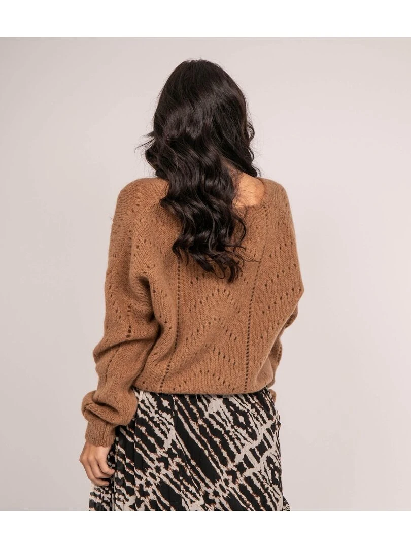 Gilet boutonné KAELLE Marron caramel