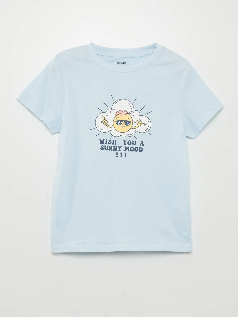Pyjama court  t shirt + short   2 pièces   Bleu
