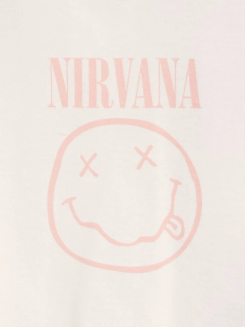 T shirt en jersey 'Nirvana' manches courtes Blanc
