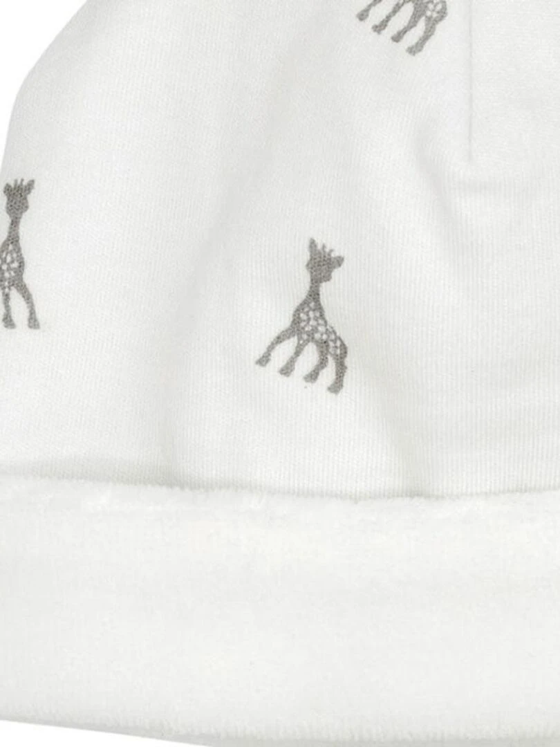 Bonnet en coton blanc Sophie la girafe (1 3 mois) Blanc