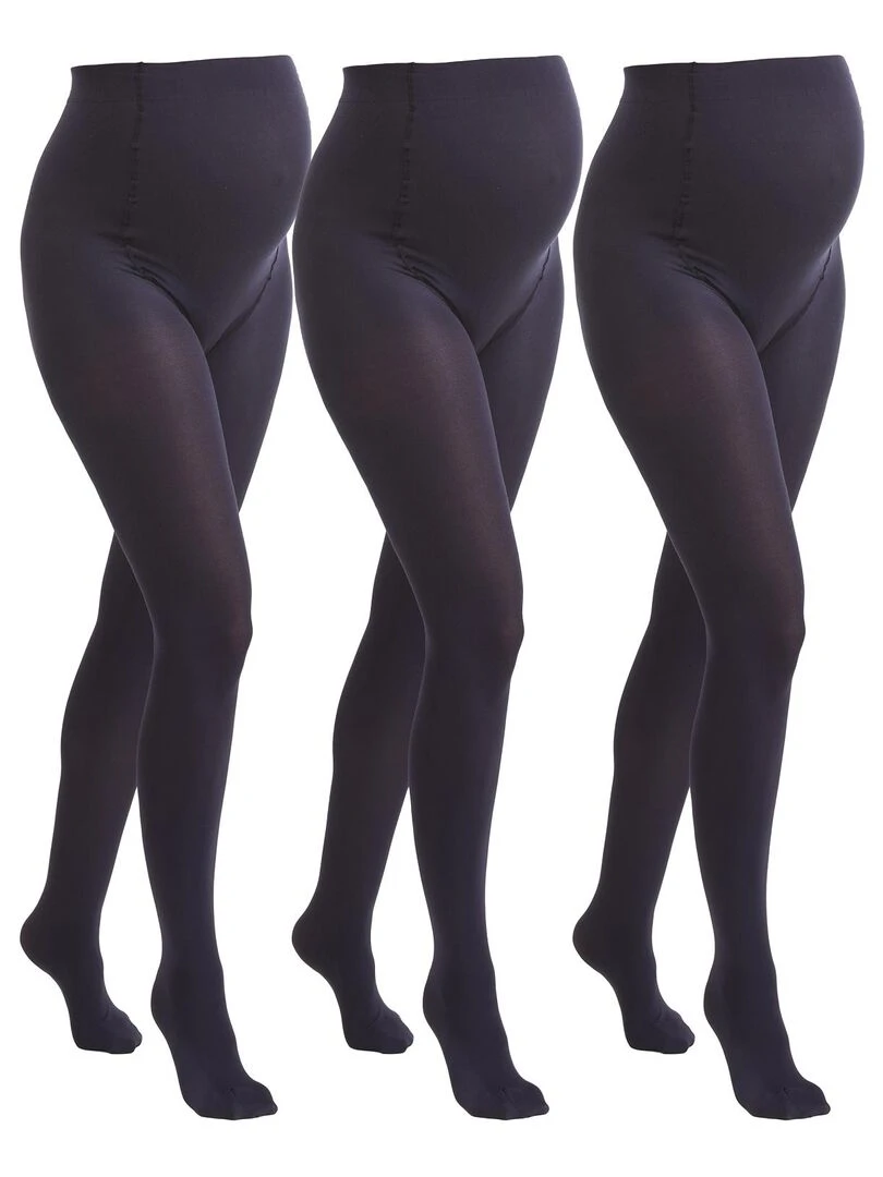 3 Pack Collants de grossesse opaques confortables 60den Bleu marine