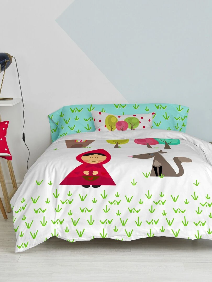Parure housse de couette 2 pièces Grandma "Happyfriday"   Blanc