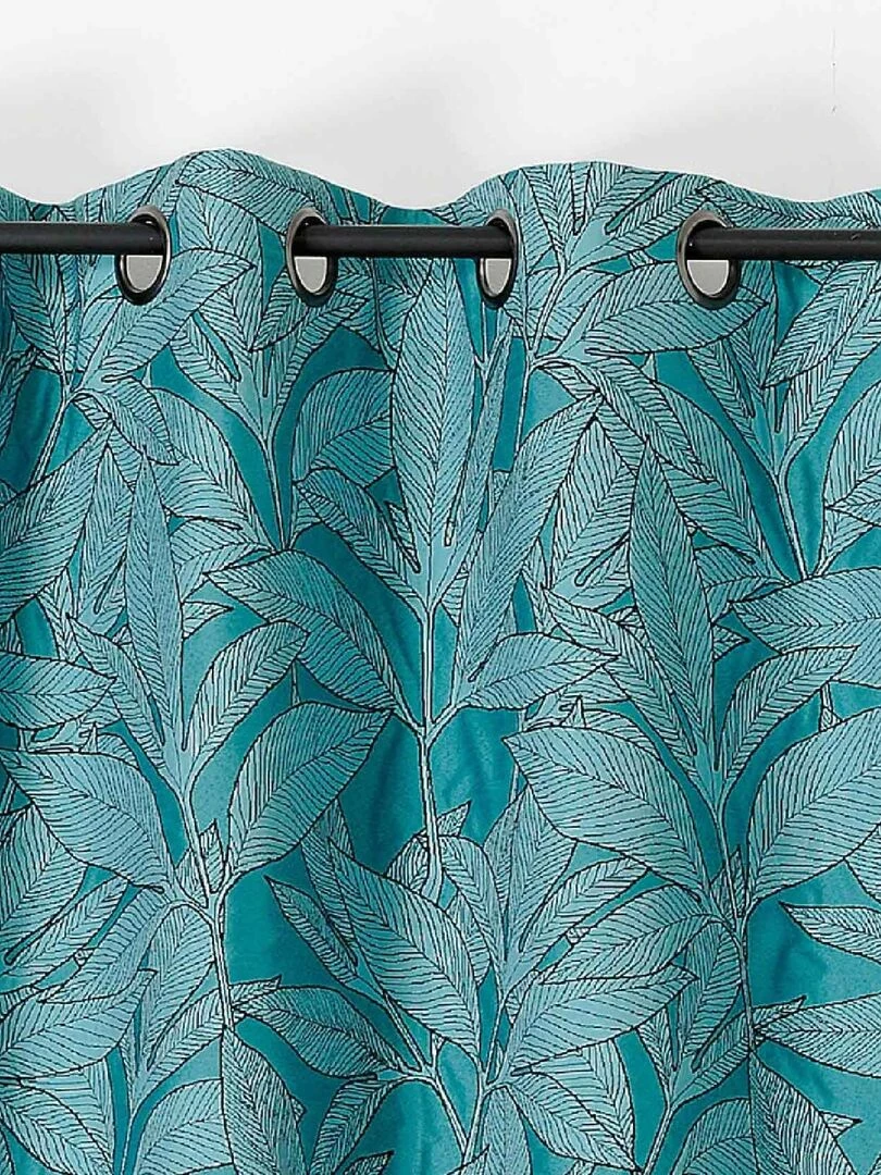Rideau d'ameublement esprit feuillages Bleu