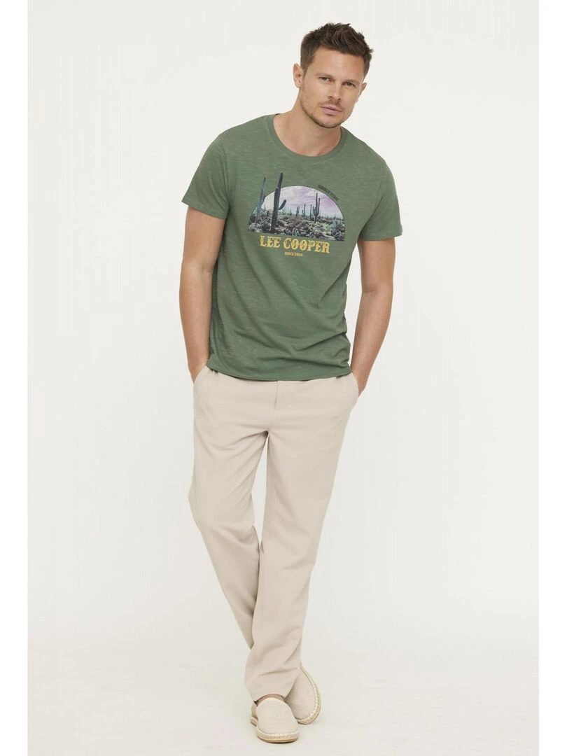 Lee Cooper   T shirt manches courtes coton regular ACARI   Kaki
