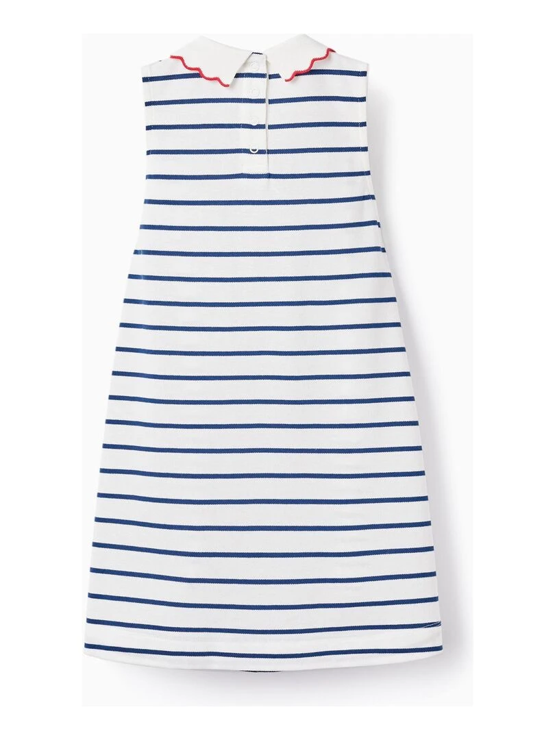 Robe à Rayures en Piqué de Coton 'Minnie' Bleu
