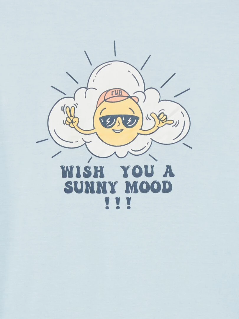 Pyjama court t shirt + short 2 pièces Bleu