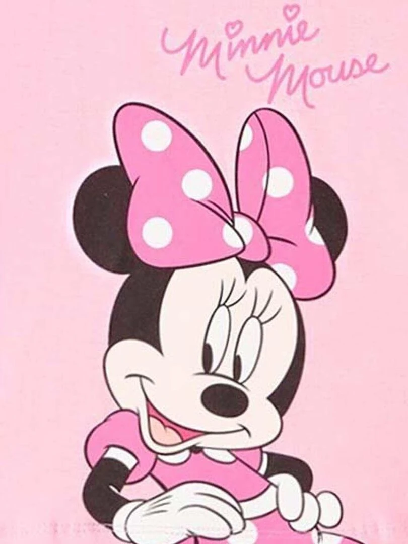 Disney   T shirt fille imprimé Minnie en coton   Rose