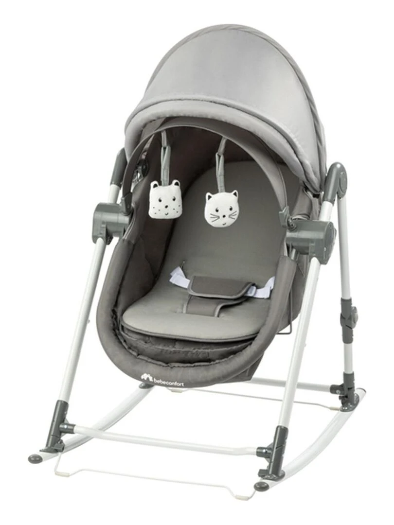 Bebe Confort Transat 3 en 1 bébé Calys Balancelle berceau de 0 jusqu'à 9 mois (9kg) Grey Mist Argent