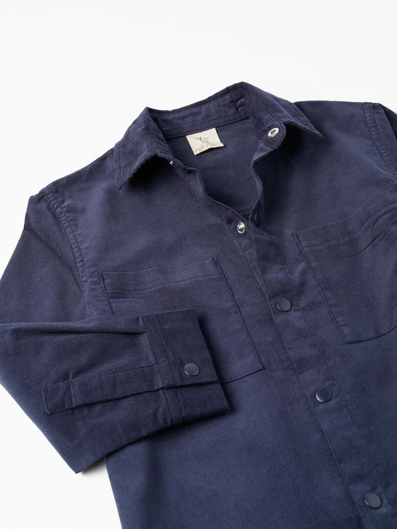 Manteau en Velours de Coton pour Garçon manches longues Skater's’ Dictionary   Bleu foncé