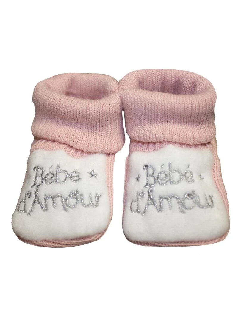 Chaussons "BB D AMOUR" LES CHATOUNETS Vieux rose