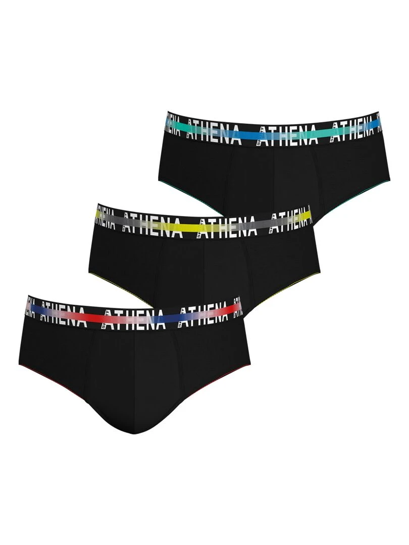 Lot de 3 slips homme Endurance 24h Noir