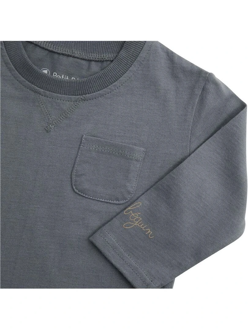 T shirt garçon manches longues   Gris Gris