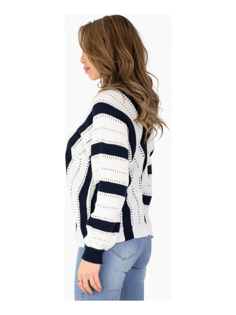Pull grosse maille Kebello   Blanc Blanc