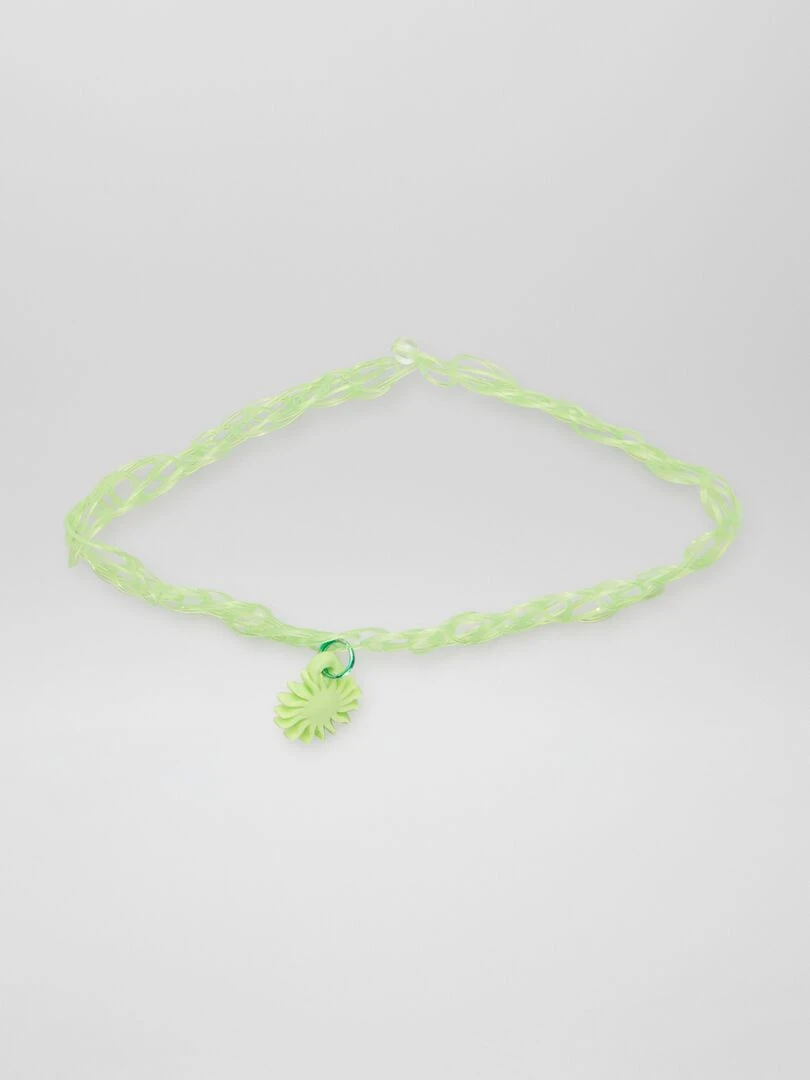 Collier ras de cou élastique Violet/vert