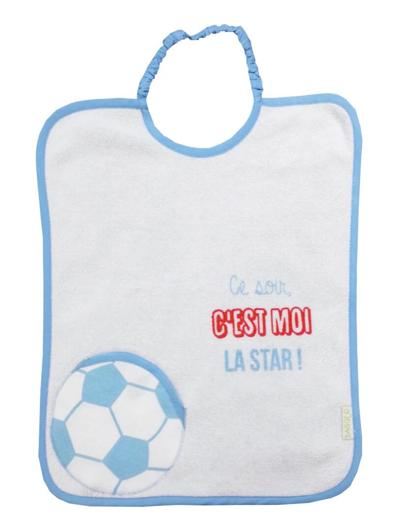 Bavoir pliable Bagolo football 12 mois Bleu