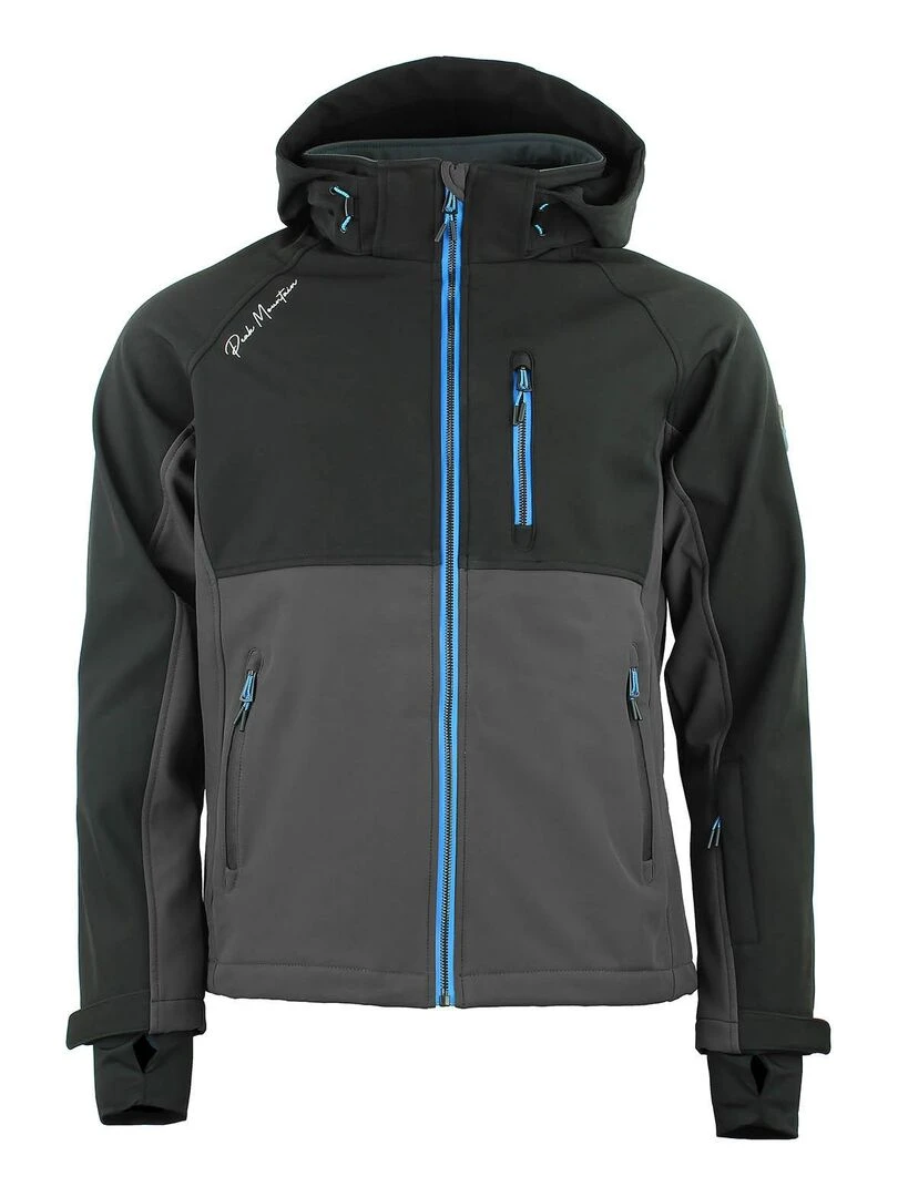 Blouson softshell homme CAMETIS PEAK MOUNTAIN Noir Gris