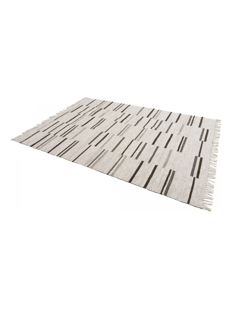Tapis kilim tissé main en laine FOPTAN Care&Fair   Gris