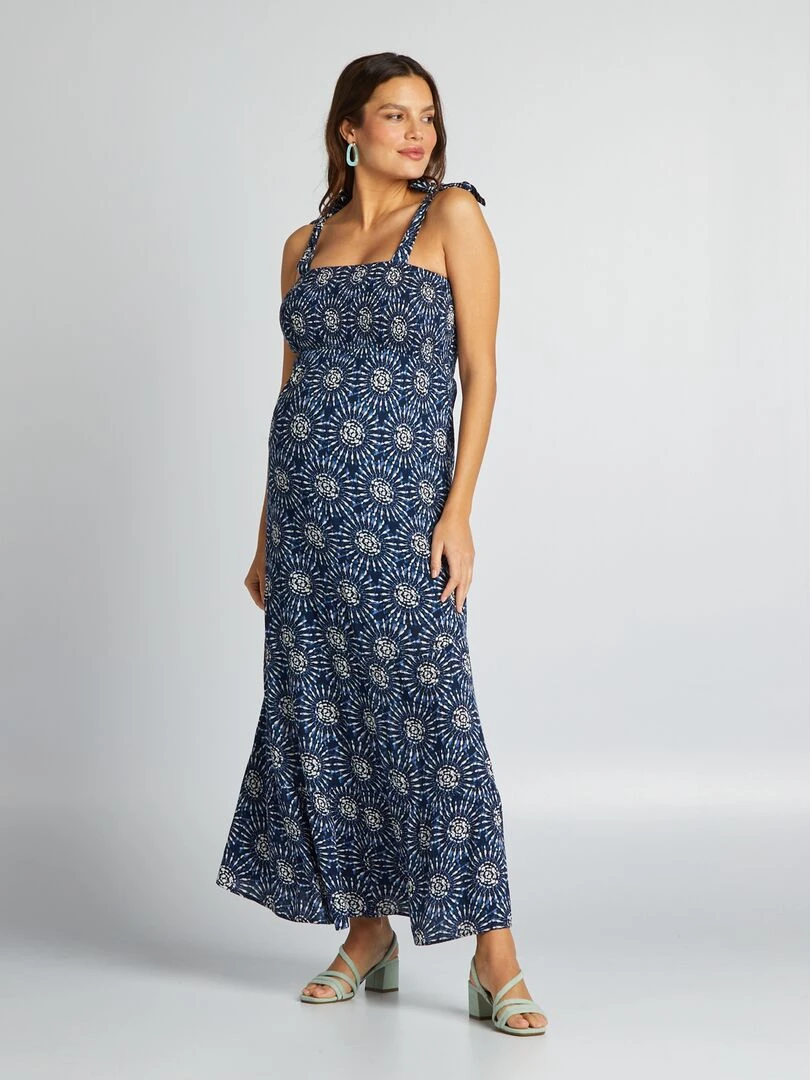 Robe grossesse à coupe longue BLEU