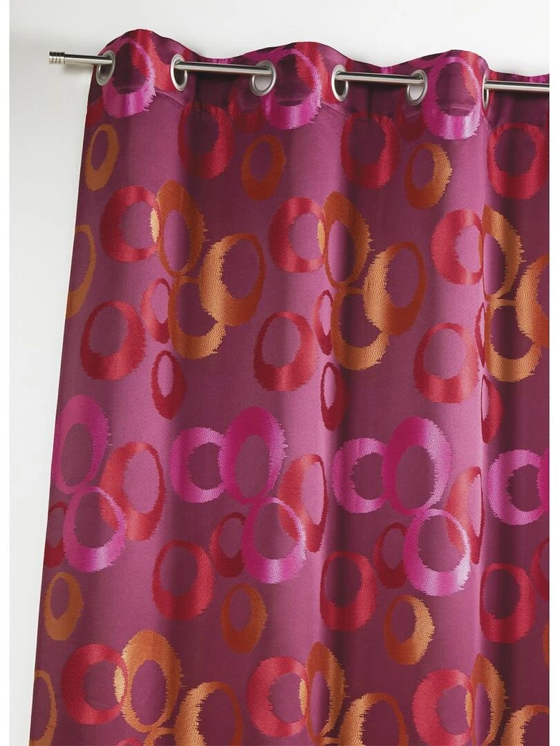 Rideau en jacquard à imprimés "cercles fantaisies" Rouge brique