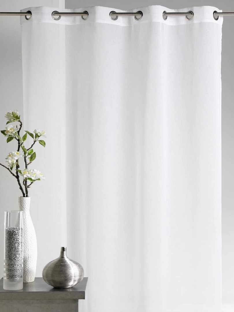 Voilage en Etamine unie   Blanc