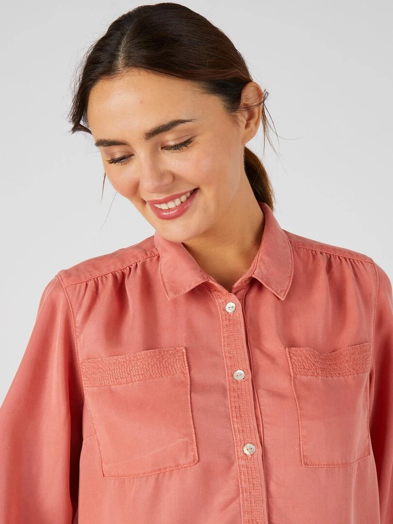 Chemisier fibres lyocell Tencel(TM) Damart Rose