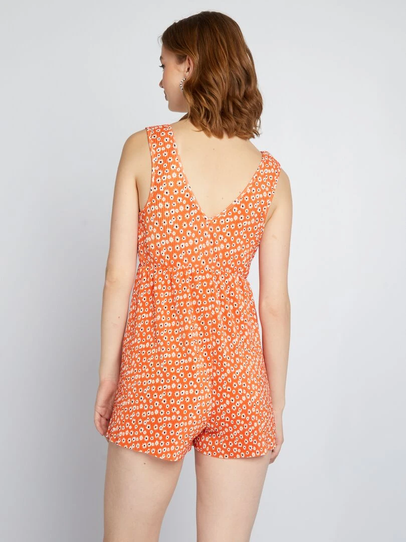 Combinaison short avec imprimé   Orange