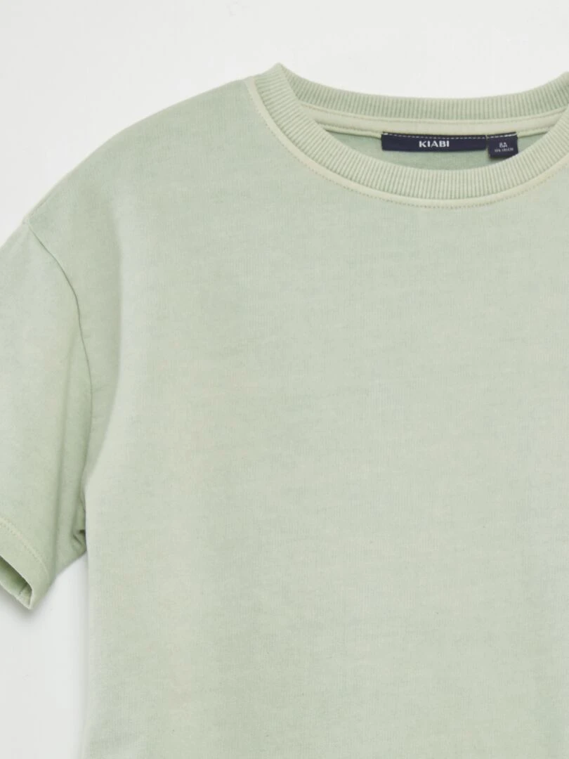 Pyjama court   tee shirt + bermuda   2 pièces   Vert