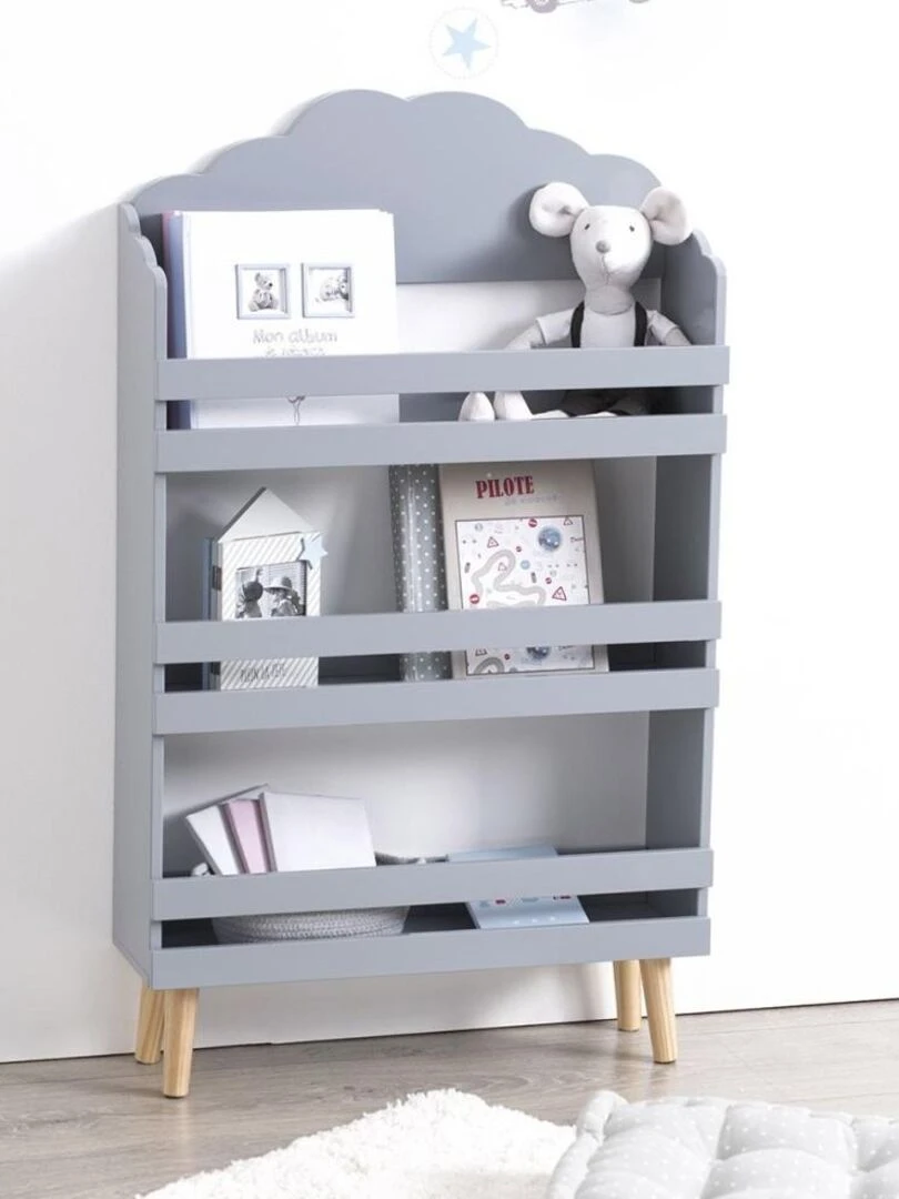 Bibliothéque enfant douceur gris   Gris