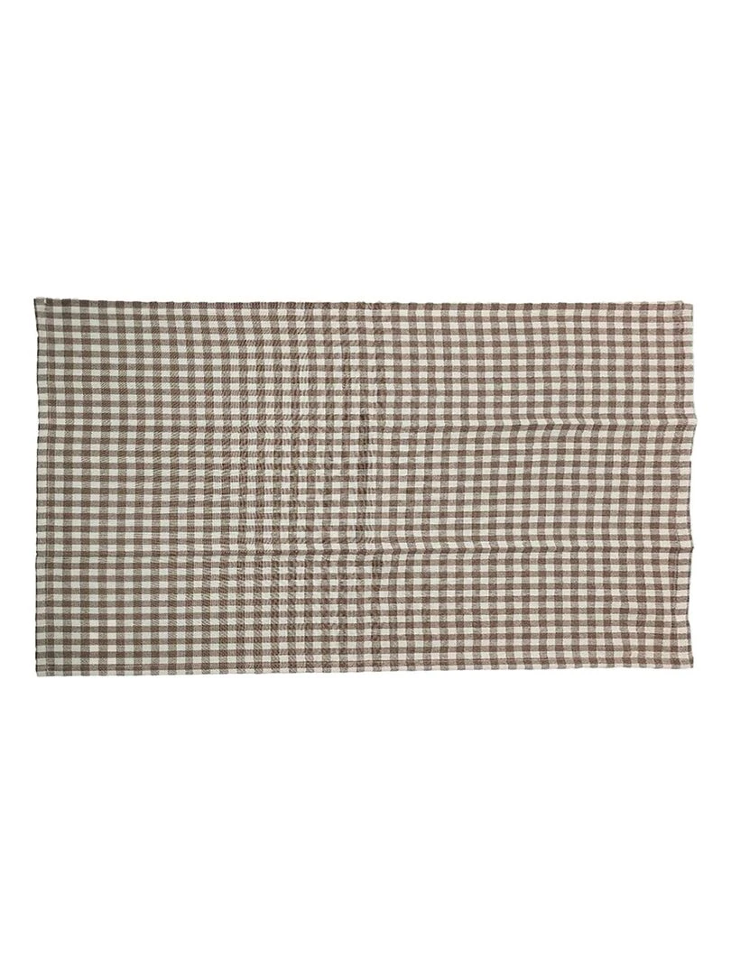 Torchon de cuisine à petits carreaux Beige sable