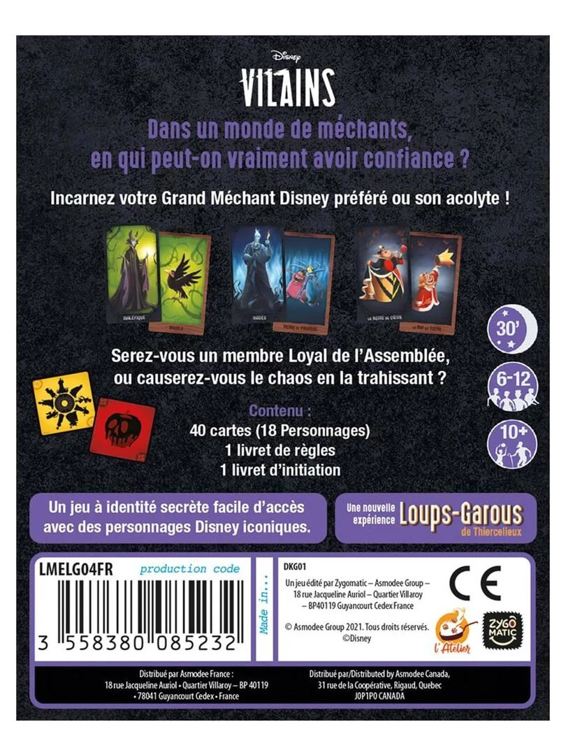 L'assemblée des Vilans Disney : Un jeu Loup Garous de Thiercelieux   N/A