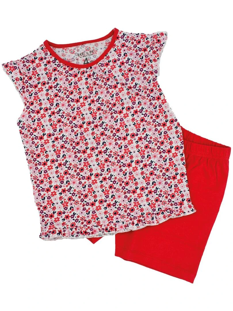 Pyjama short Jersey 'flower Power''doo&bo' rose fushia