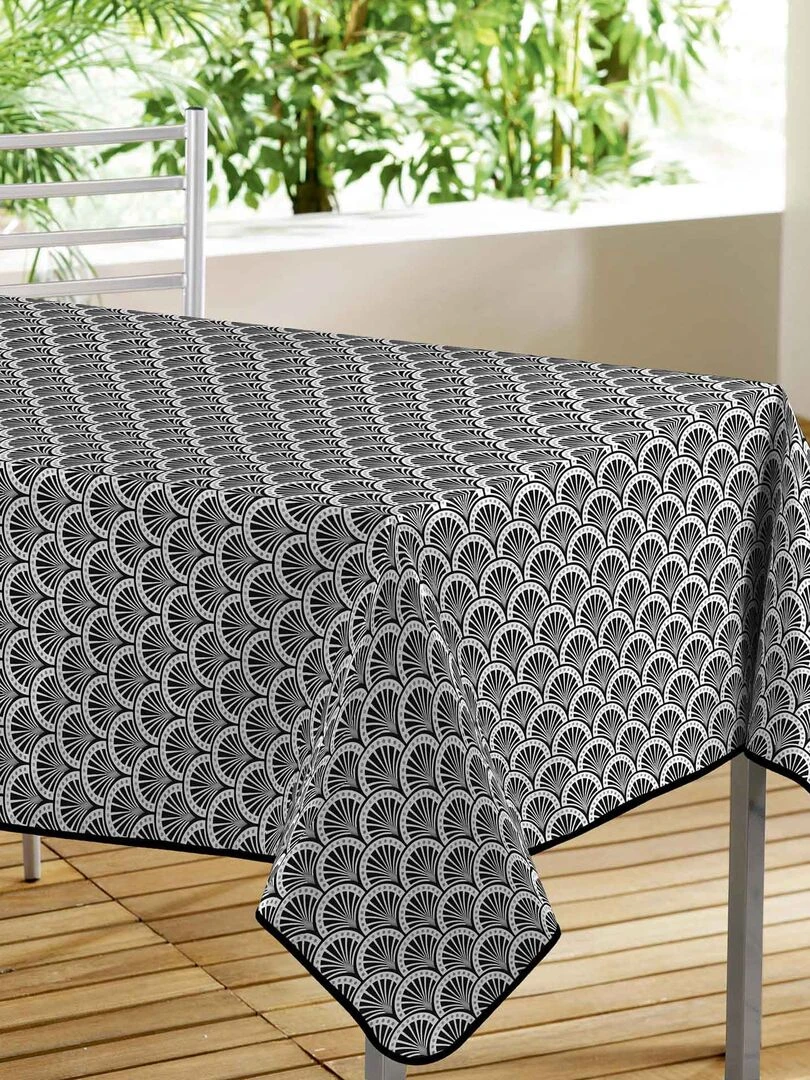 Nappe rectangle Collection Art chic Bald Gris Noir