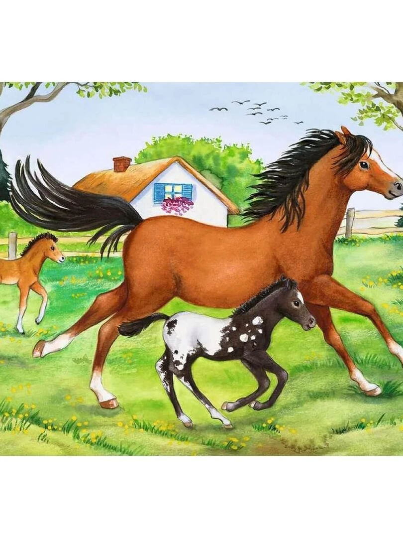 Puzzles 2 x 24 pièces Monde de chevaux N/A