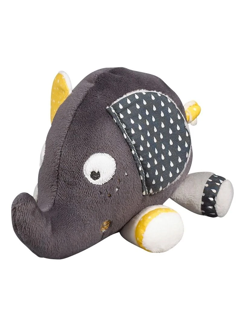 Doudou Eléphant en velours SAUTHON Gris foncé